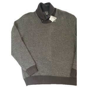 Jos A Bank Executive Collection Cotton‎ Shawl Neck Sweater Gray Large NWT